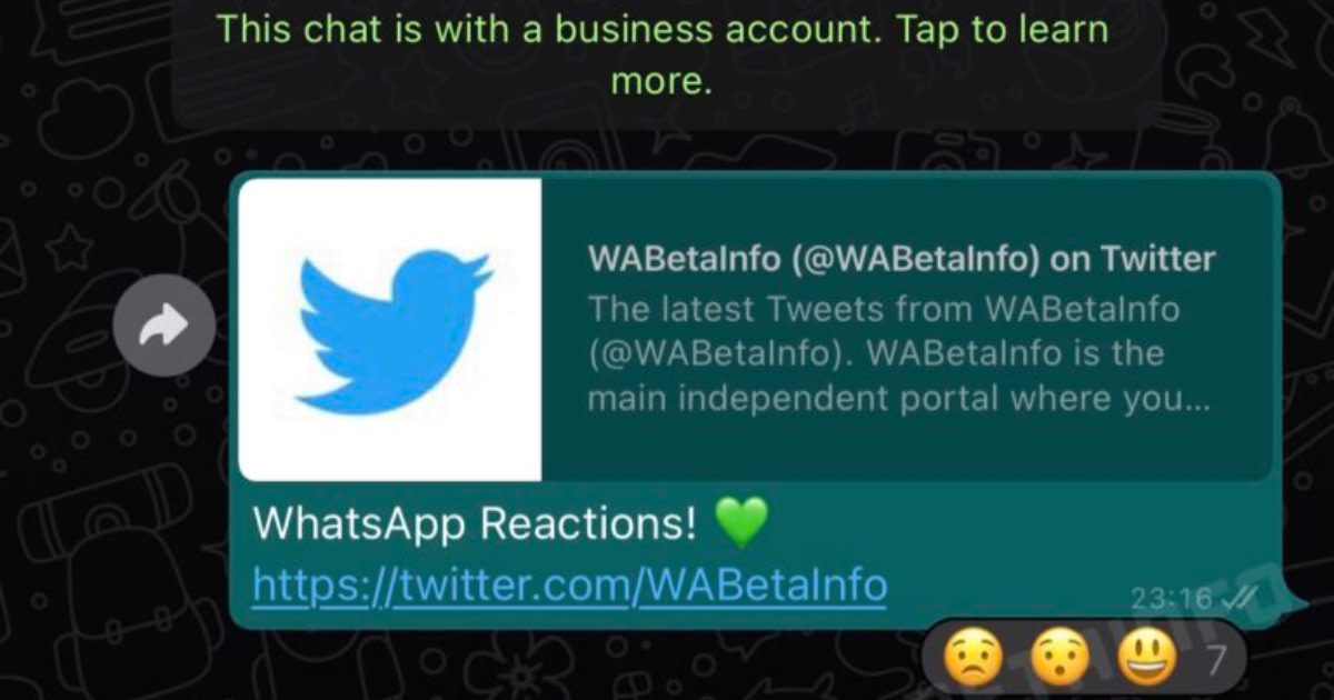 Whatsapp message reaction feature
