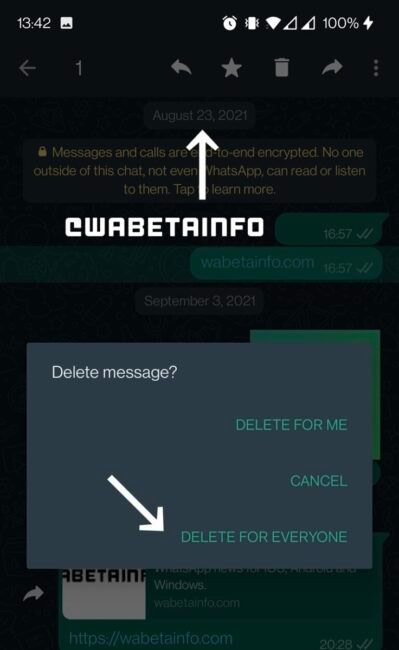 no time limit for deleting messages for everyone